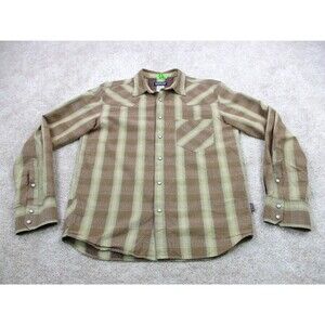 Patagonia Brown and Tan Plaid Casual Button Down Shirt
